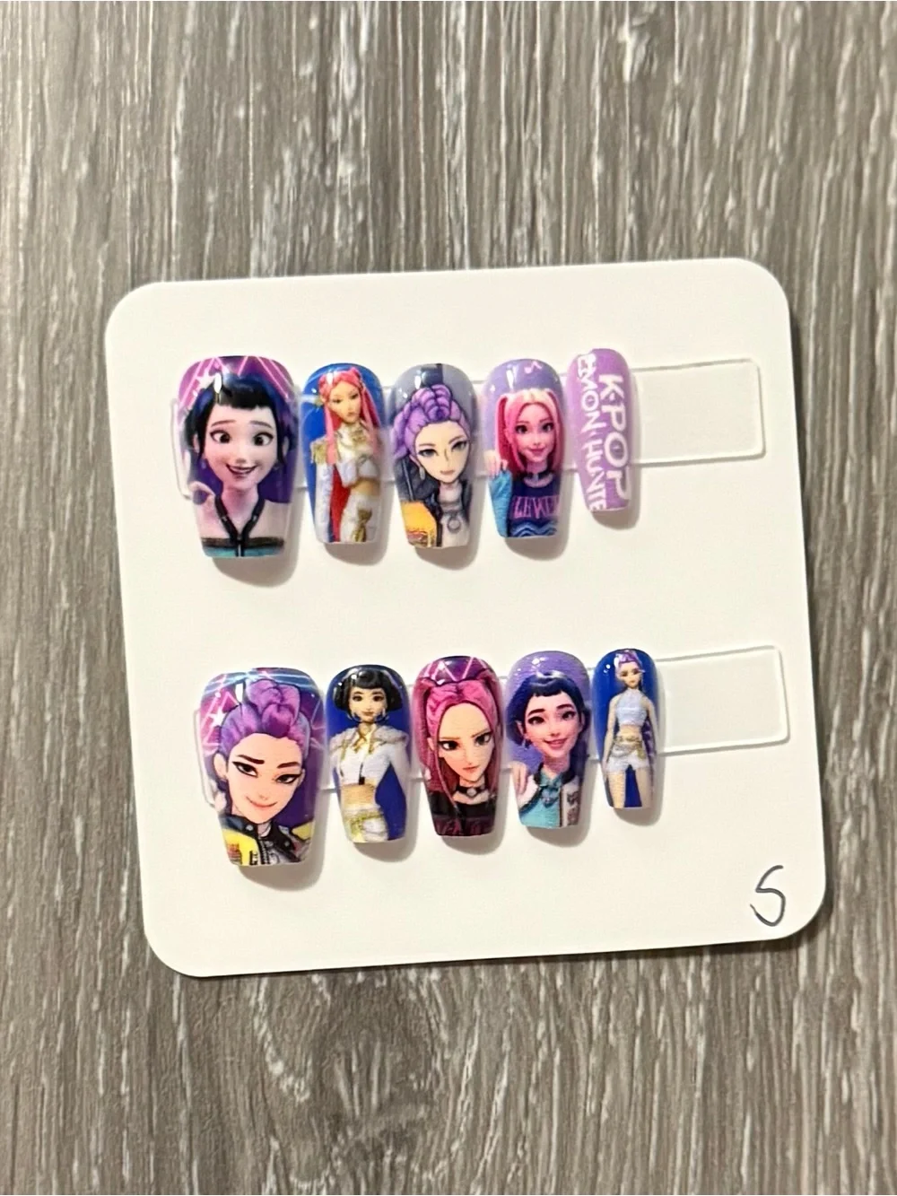 Purple Character Art Press-On Nail Set for Women